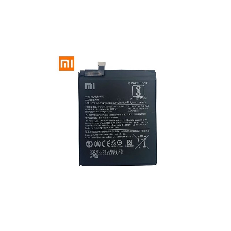 BATERIA SERVICE PACK XIAOMI REDMI NOTE 5A- PRO / MI 5X - BN31