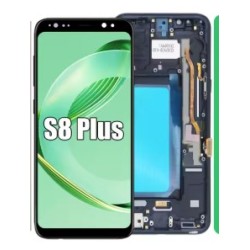 PANTALLA OLED SAMSUNG S8 PLUS G955F CON MARCO NEGRO Y PLATA (TAMAÑO...