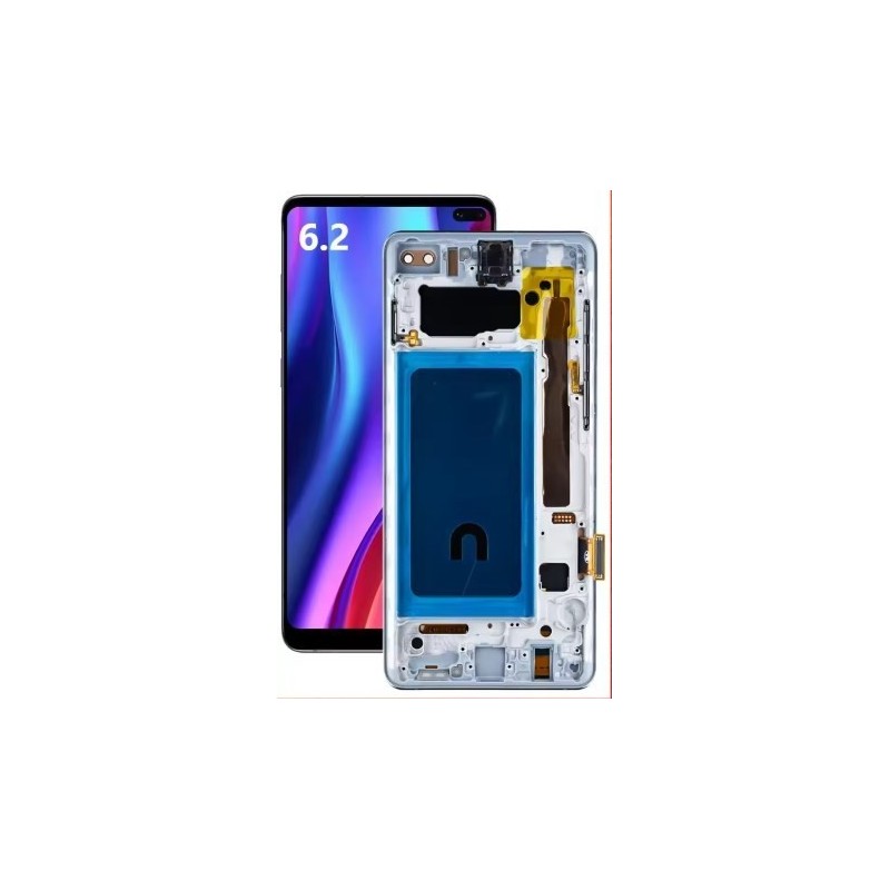 PANTALLA TFT SAMSUNG S10 PLUS CON MARCO COLOR PLATA